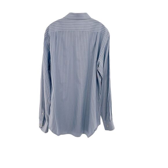Corneliana button down shirt blue / light blue stripped long sleeve  size 17/43 - Picture 2 of 7